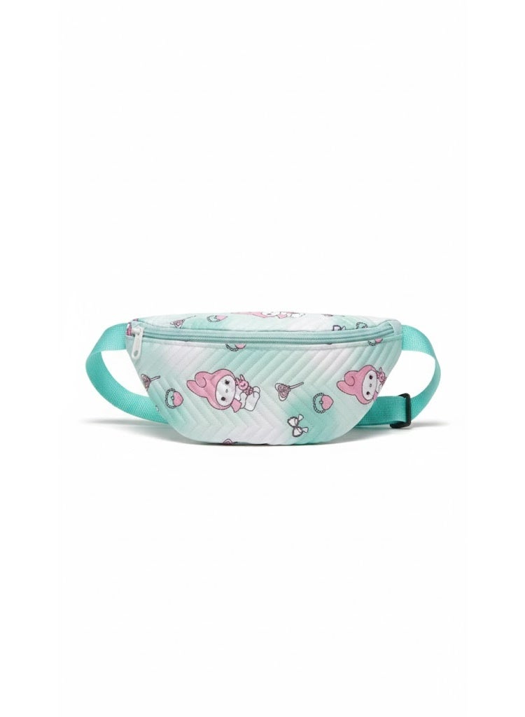 Children's waist bag – cute cartoon design with a star pattern – lightweight and suitable for outings and trips- green - Image 1